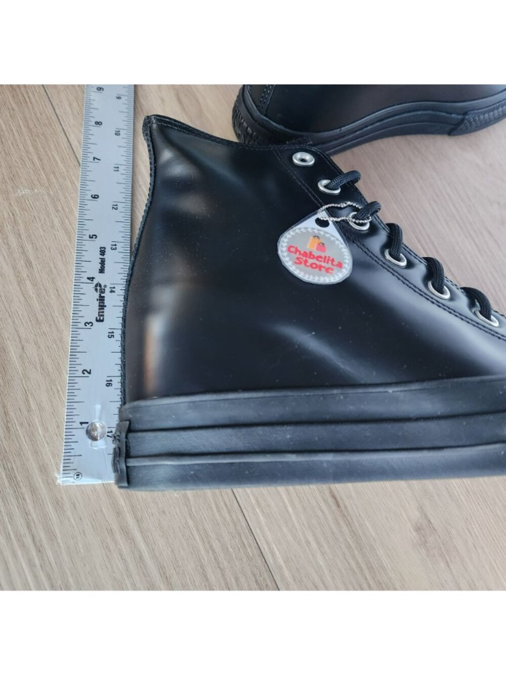 ✨Converse Chuck Taylor Wedge Platform Leather Sz 6 Women's Shoes Black A12827C - Picture 6 of 9